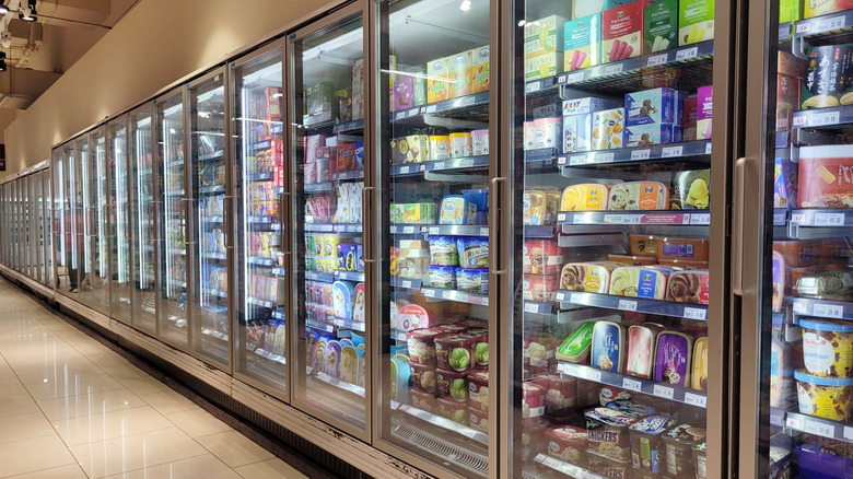 Ice cream aisle at the grocery store