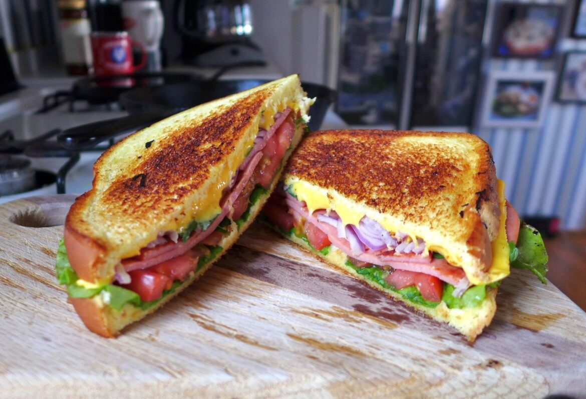 I upscaled my Bologna sandwich with cilantro, tomatoes, onions, lettuce and oh, the cheese. Delicious cronch!