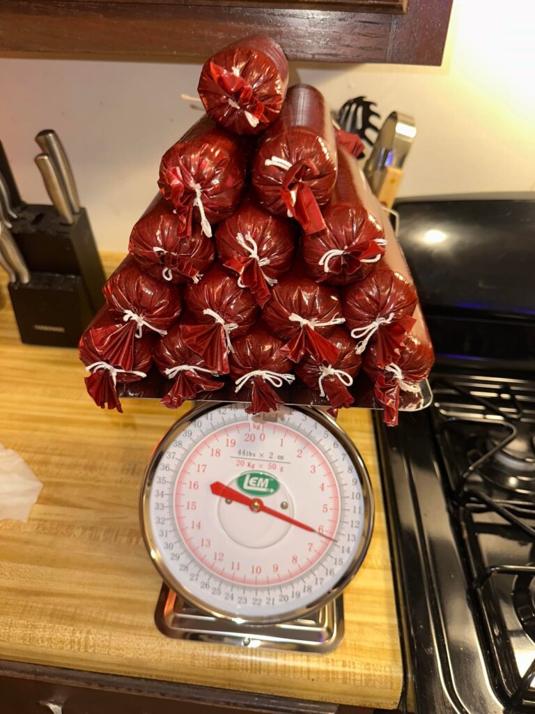 Venison Summer Sausage (smoked on an offset smoker)