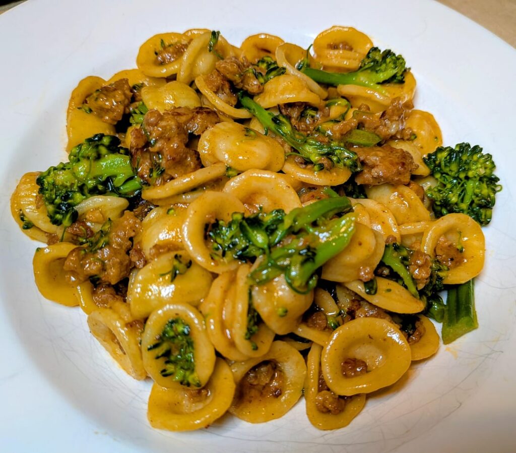 Orecchiette with sausage and broccolini