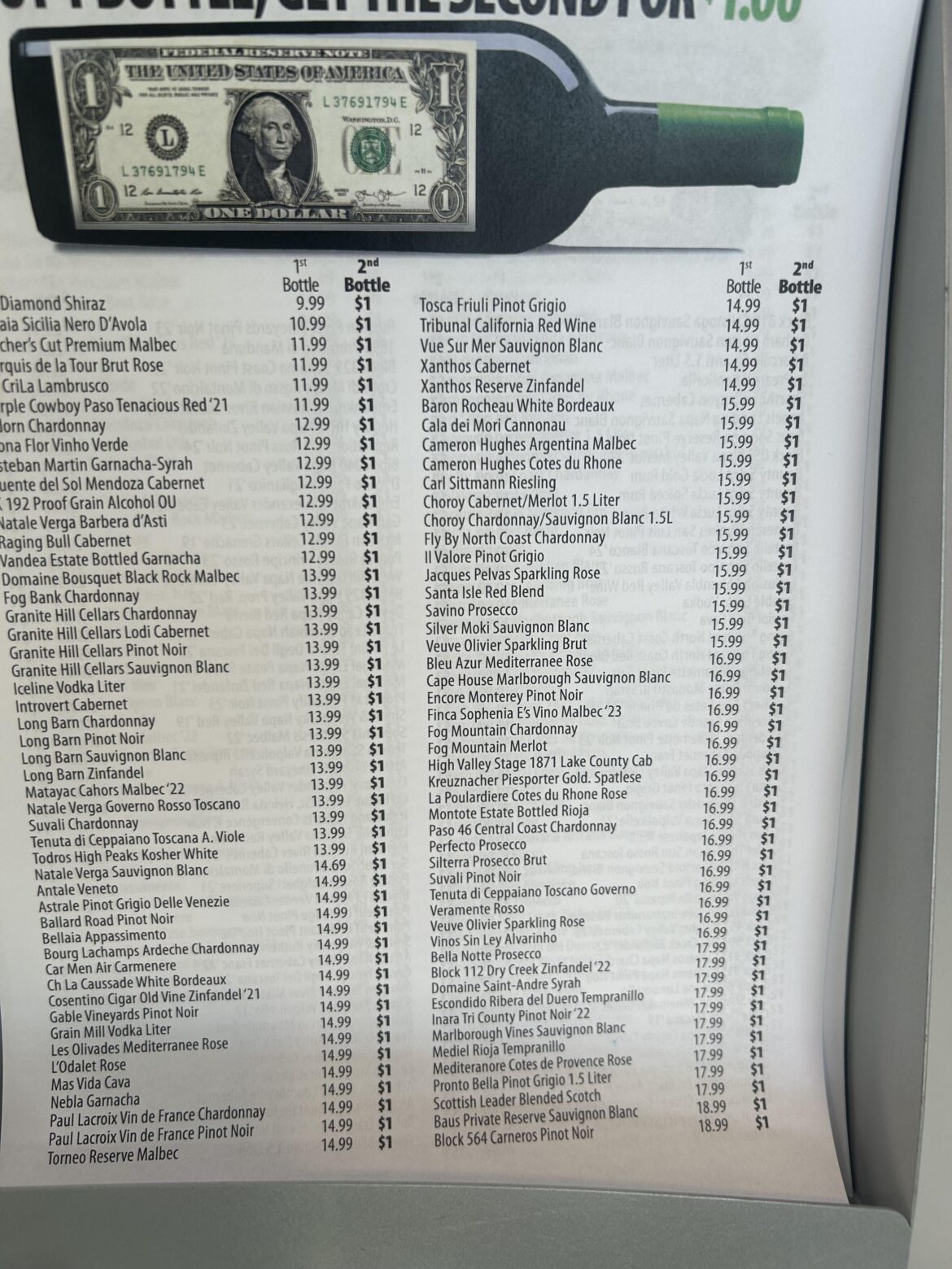 Second bottle $1. What should I try?