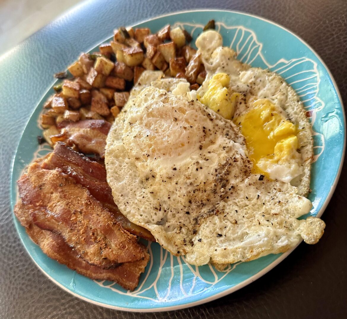 Fried Eggs, Bacon, and Potatoes