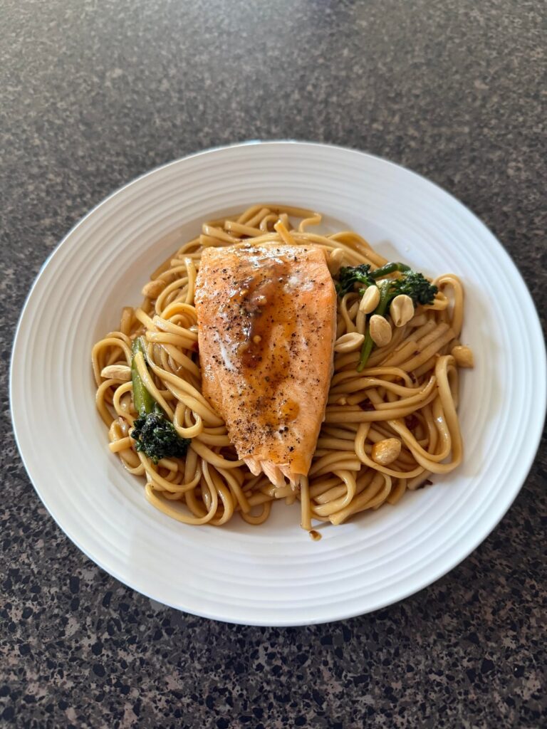 Sweet Soy Salmon Lo Mein…Yummy!! Review Below ⬇️