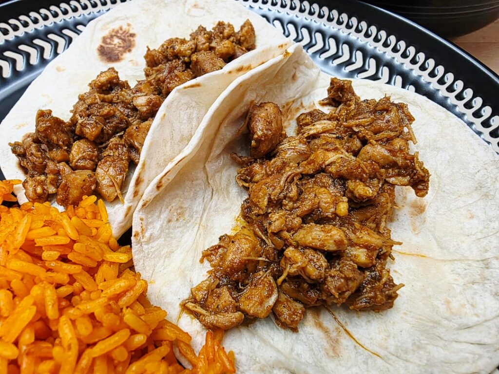 Friday night post-workout chicken tacos