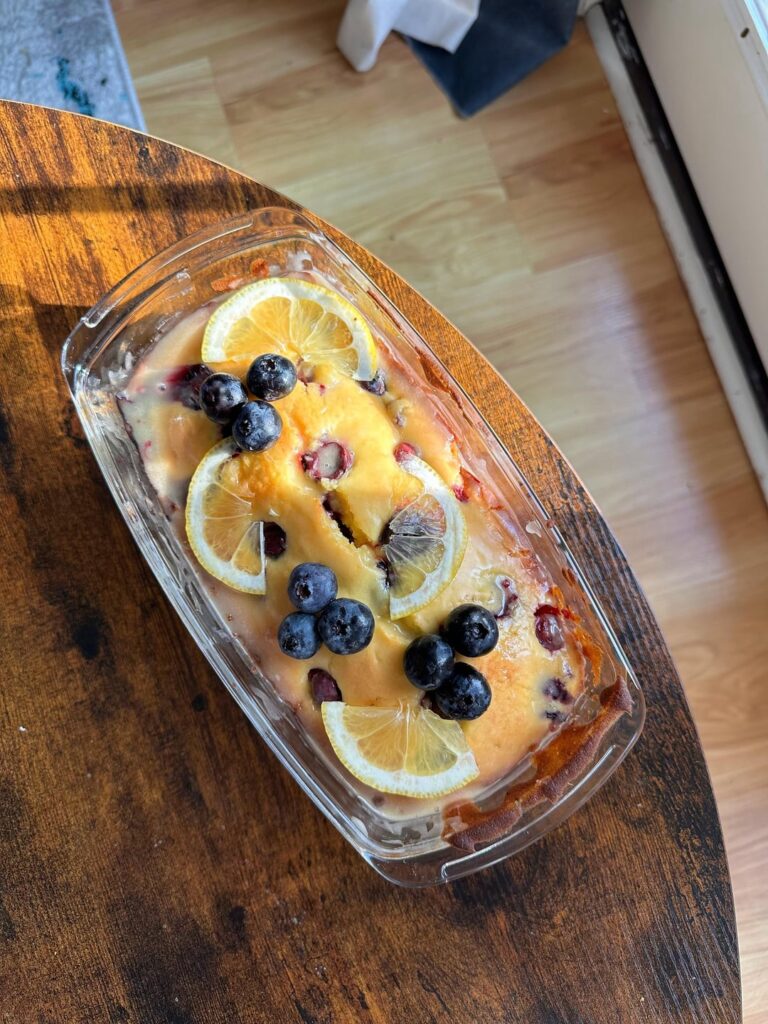 i made a blueberry & lemon loaf! 🫐🍋