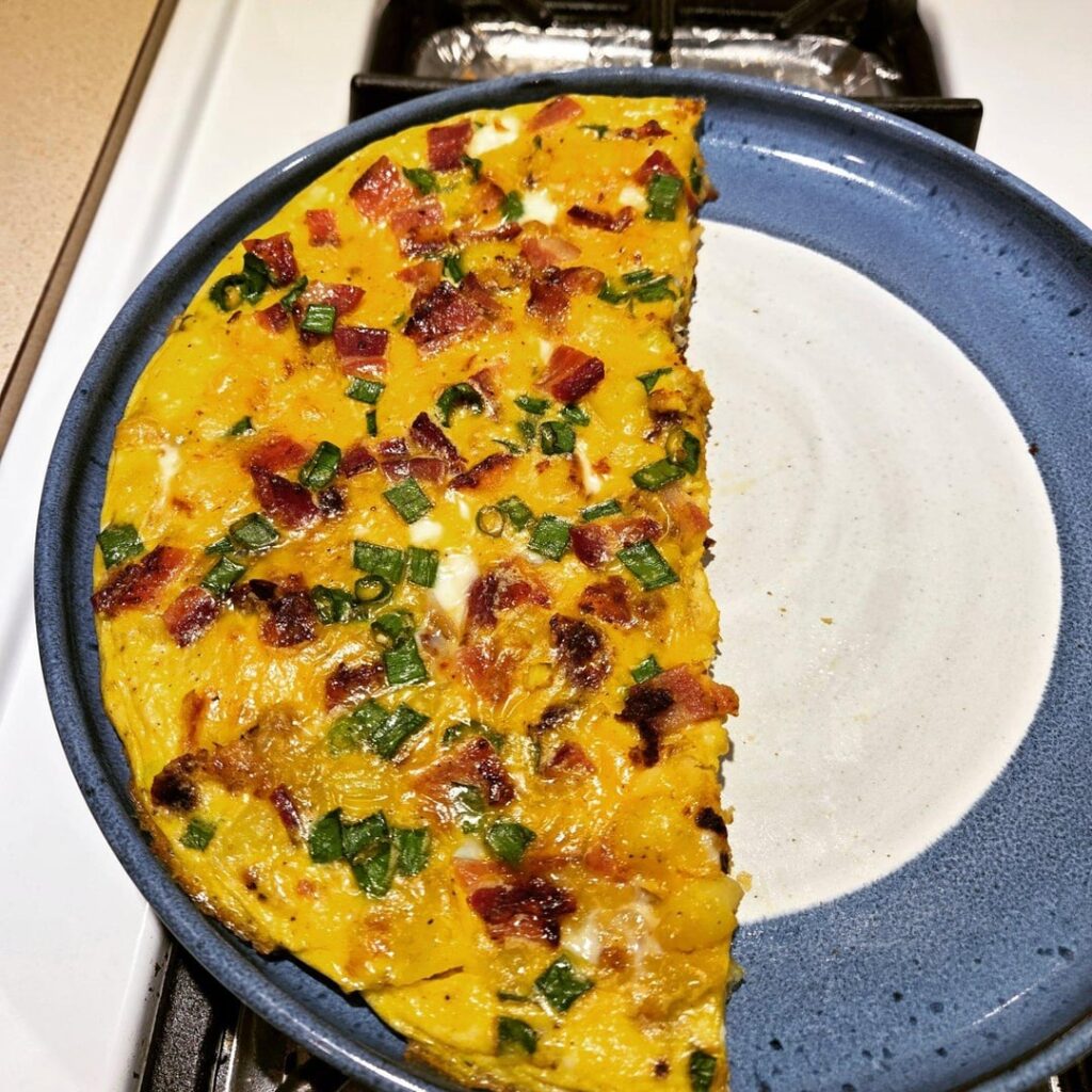 Half of a country French omelet.