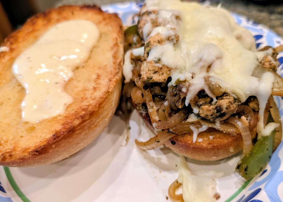 Italian chicken and pepper sandos...