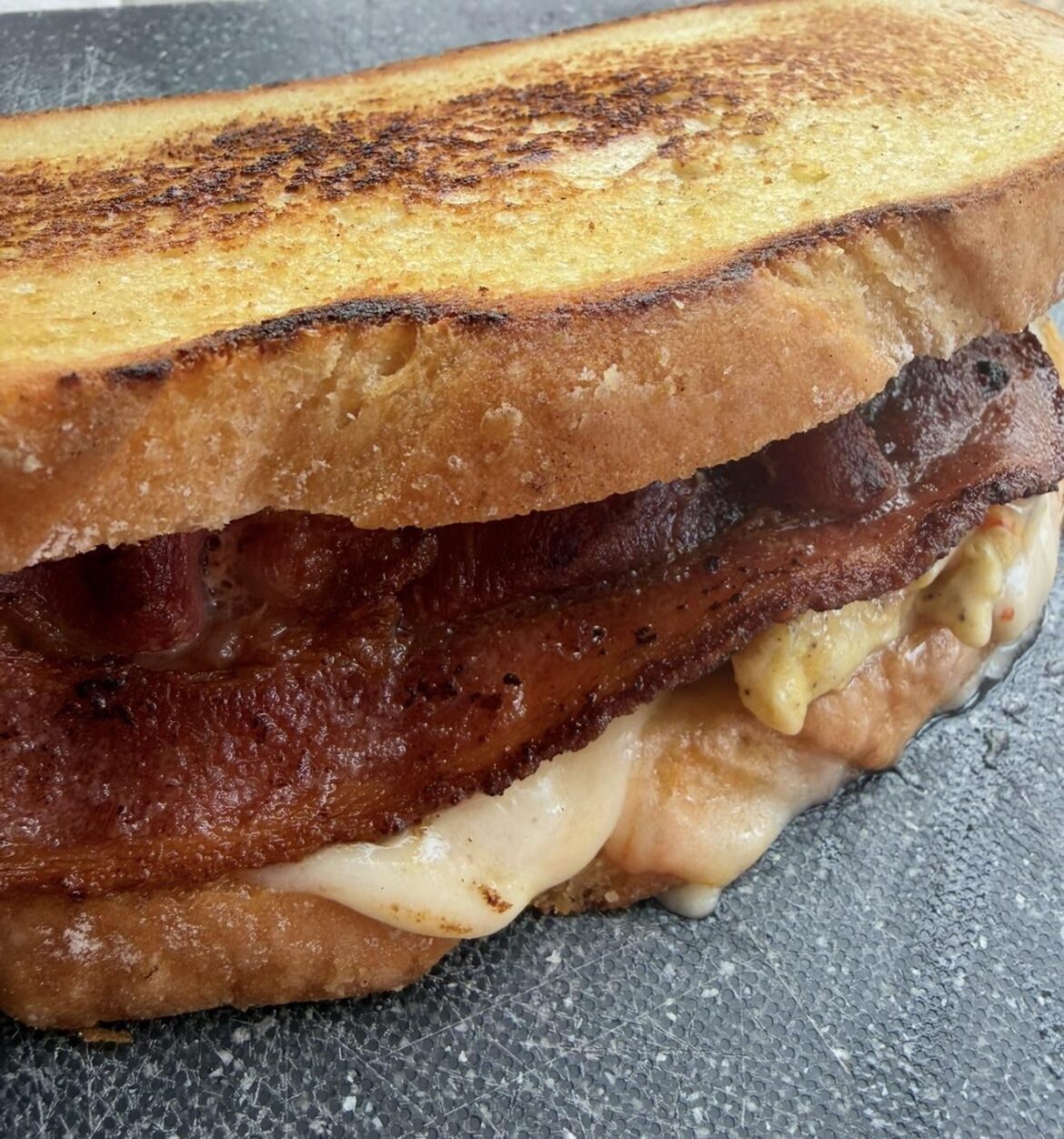 This morning’s breakfast Sammy. Bacon egg and cheese on sourdough toast