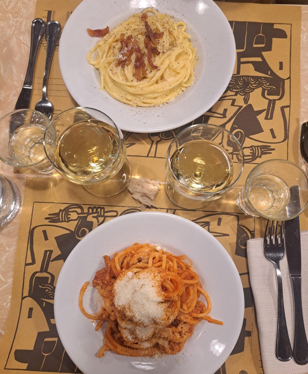 Amatriciana and Carbonara in Rome