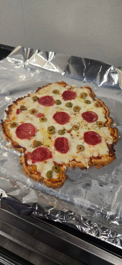 Made a keto pizza crust Made a keto pizza crust