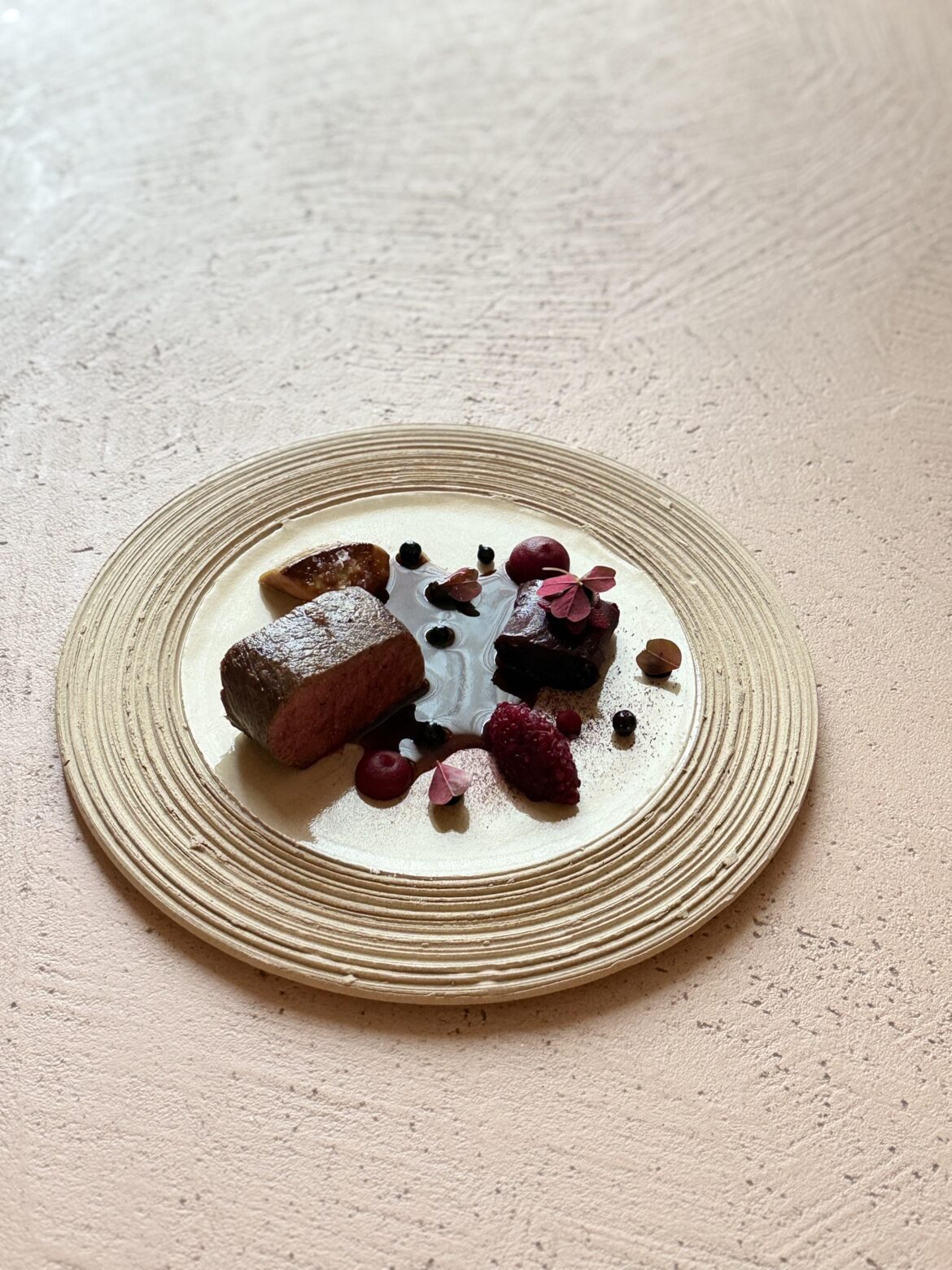 Venison beetroot blackcurrant