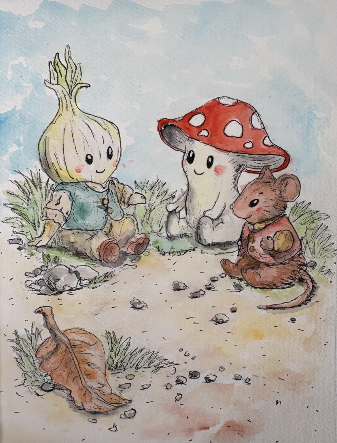 I painted an onion and his friends for the start of spring