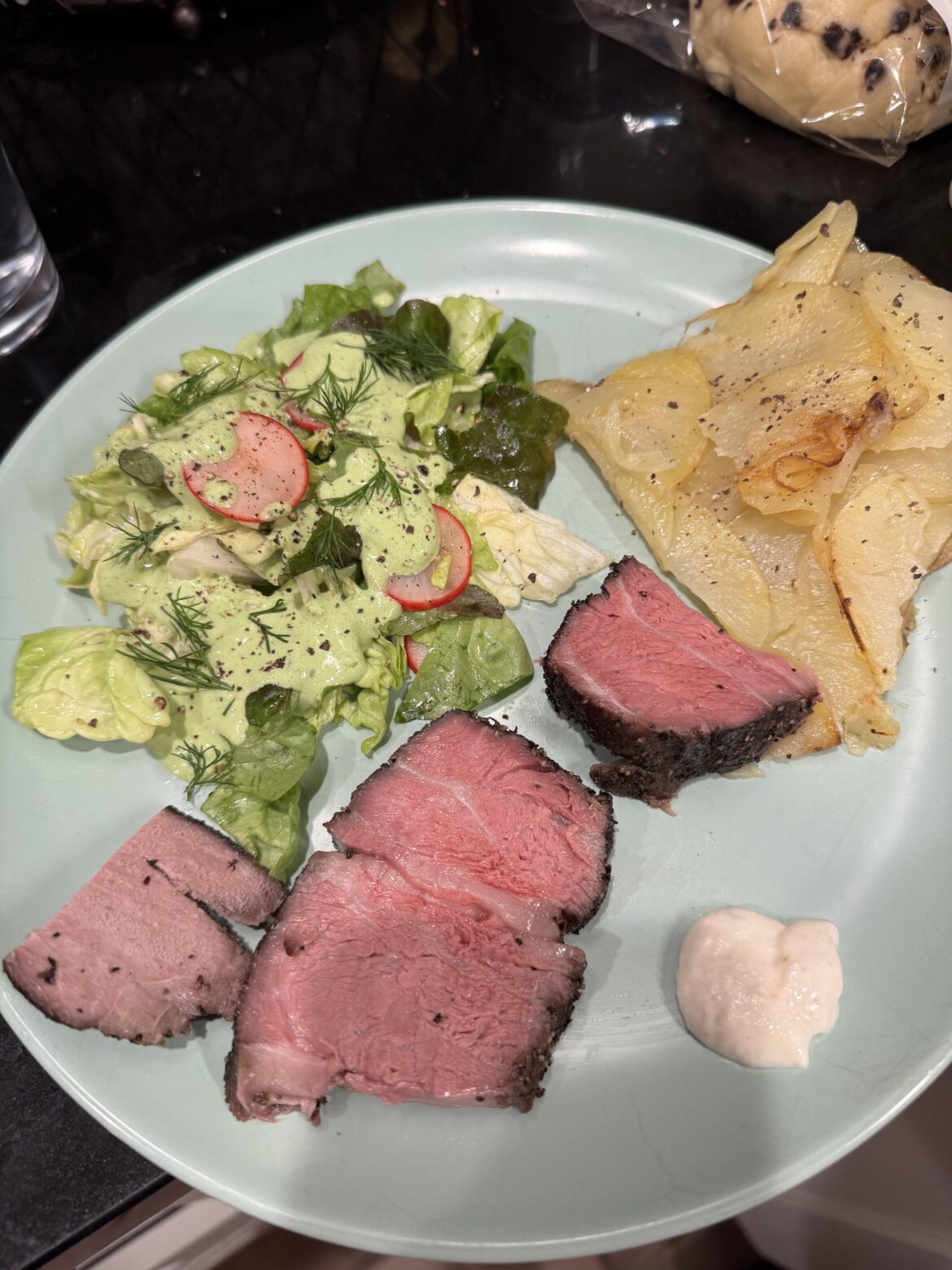 Chuck 137 for 32 hours and a pickled garlic salad