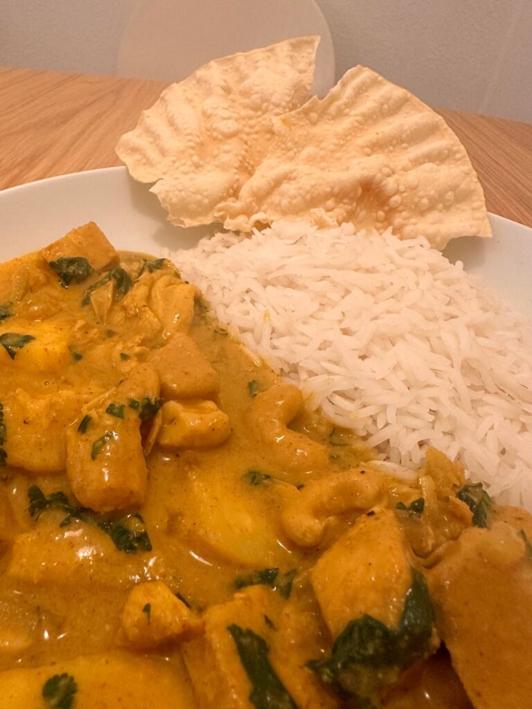 Chicken, coconut, cashew and pineapple “curry”