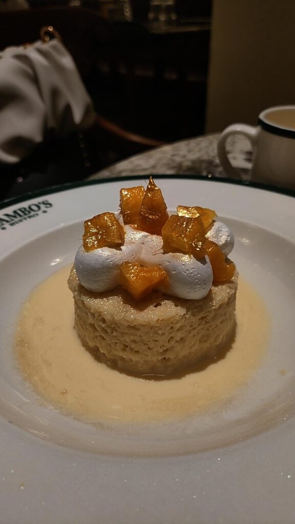 Mango tres leches on top
