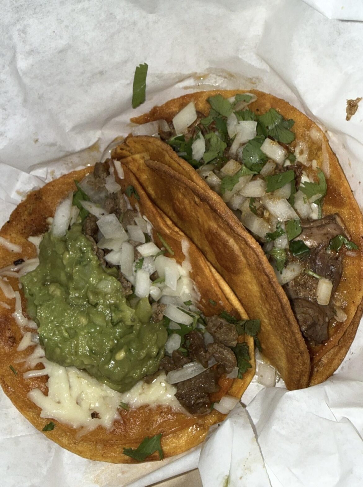 Birria and carne taco