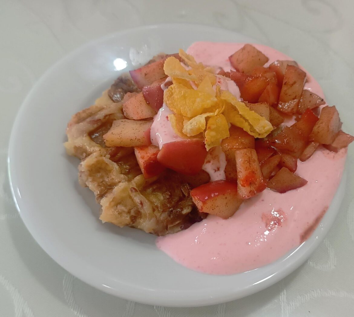 Attempt at healthy apple "waffle"