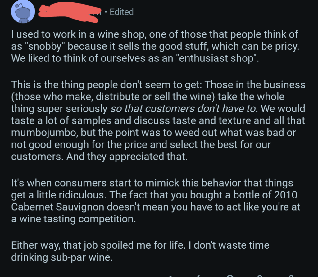 Came across this comment in a random thread recently, what do you guys think?