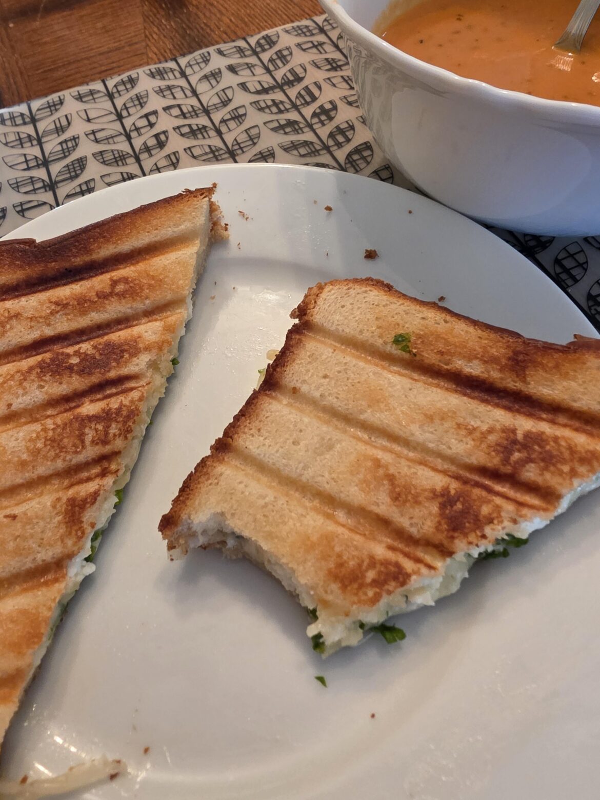 Mozzarella, Parmigiano-Reggiano, and Feta Cheese on Buttermilk Bread w/ Parsley