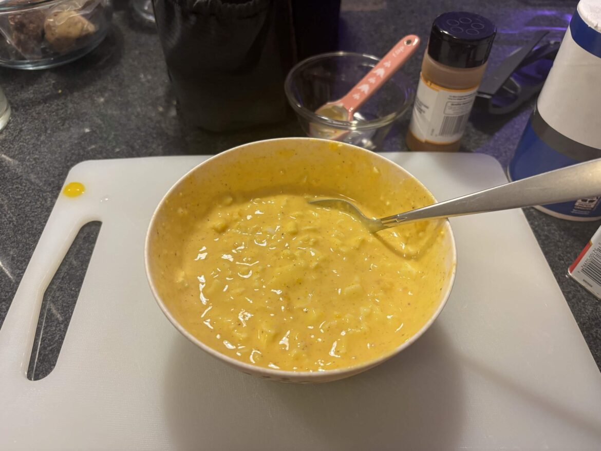 None of my friends could tell this was supposed to be egg salad, and neither could I.