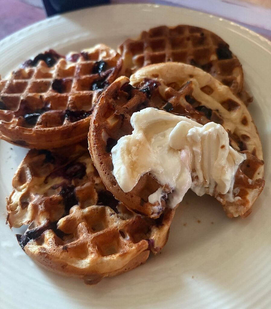 Lemon blueberry mini-waffles!