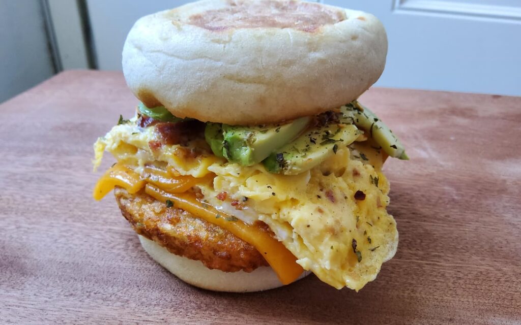 How I've been stacking my breakfast muffin sandwiches...