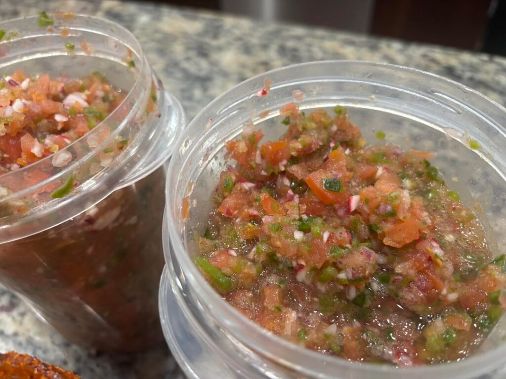 r/SalsaSnobs Shit Post Day is April 1st. Here’s some Salsa Fresca , a Michelada and my new Reddit Moderator Kitchen Apron they sent me. Recipe in comments.