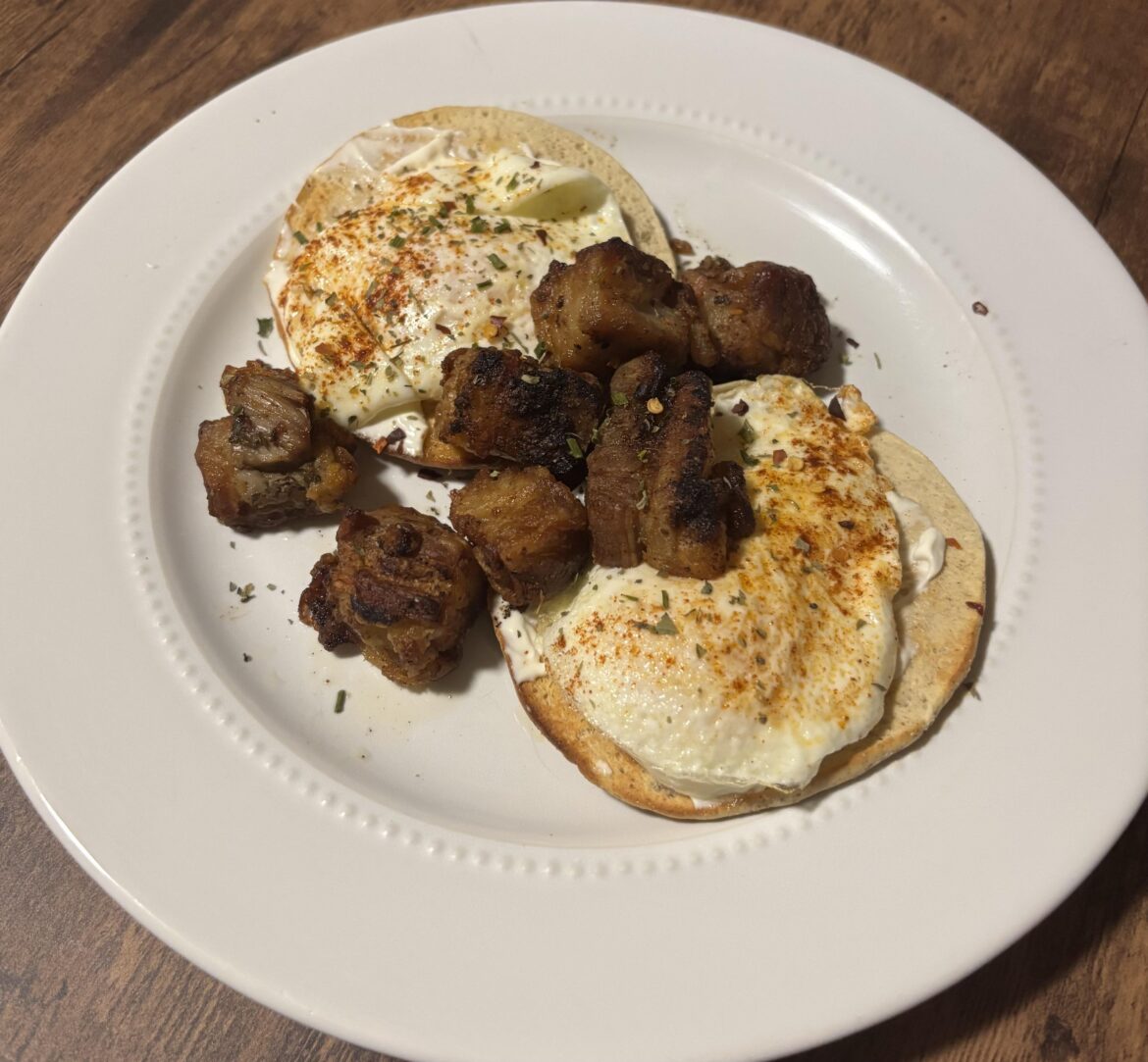 Pork Belly & Eggs Breakfast Sandwhich