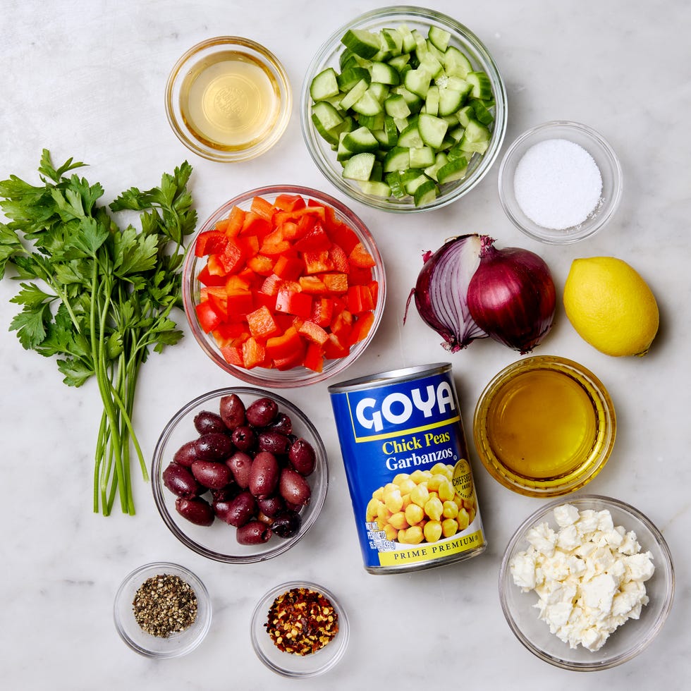 mediterranean chickpea salad stills