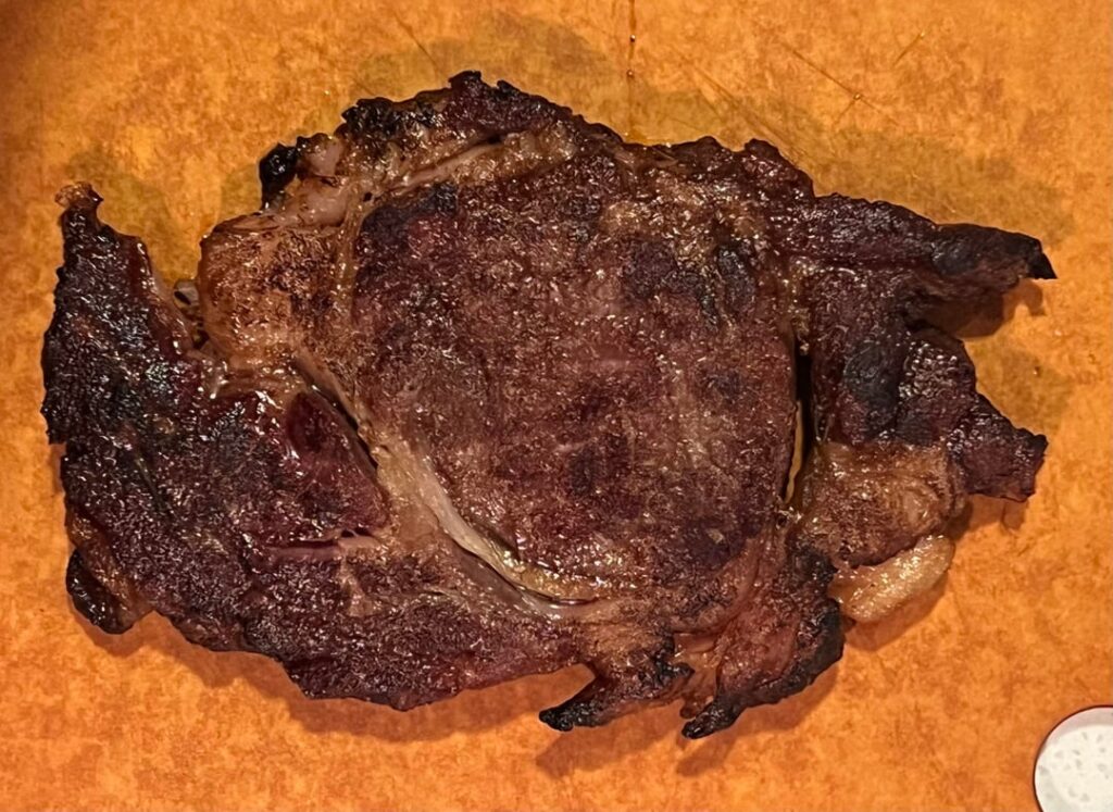 Reverse sear on a thinner ribeye