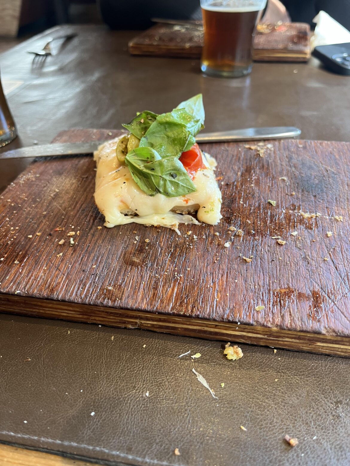 Pizza on plywood