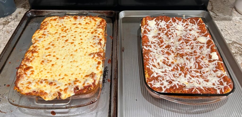 Lasagna! Meal prepping for different dietary needs.