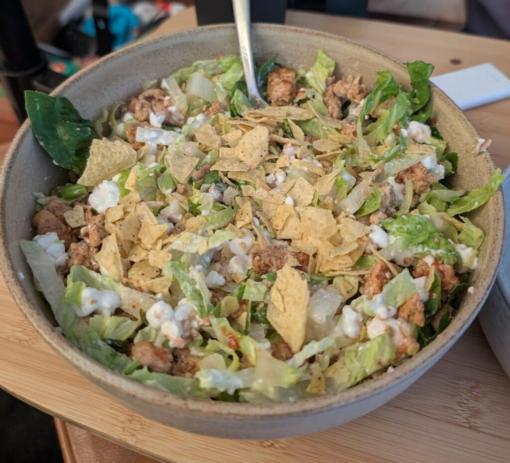 Massive bowl of Taco salad. My quick dinner go-to