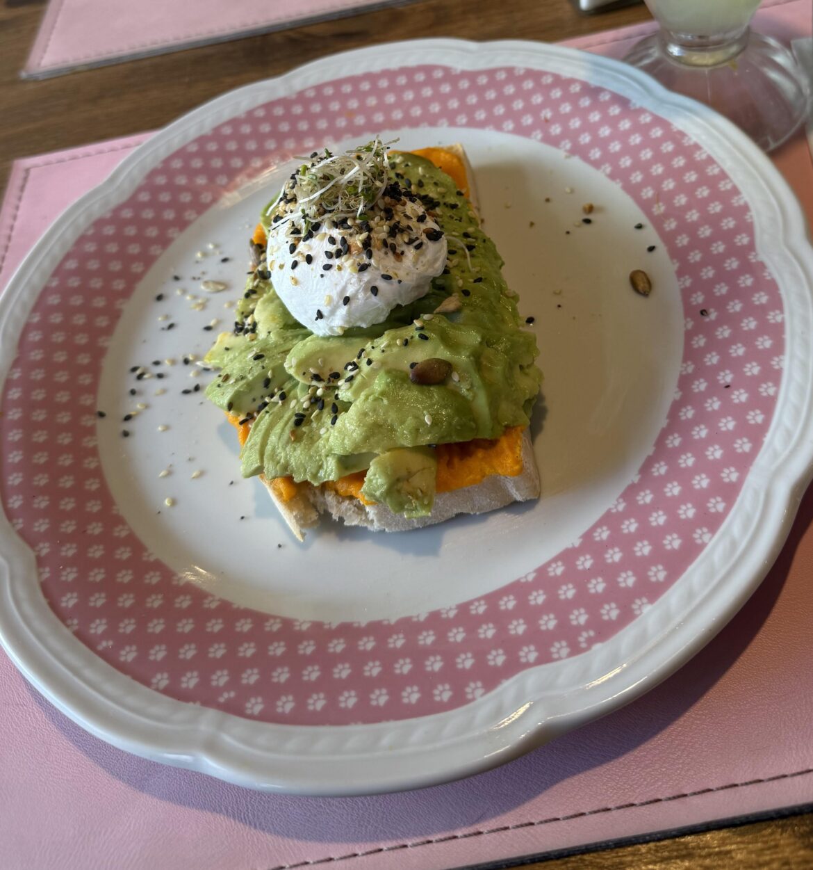 Avocado toast with a poached egg