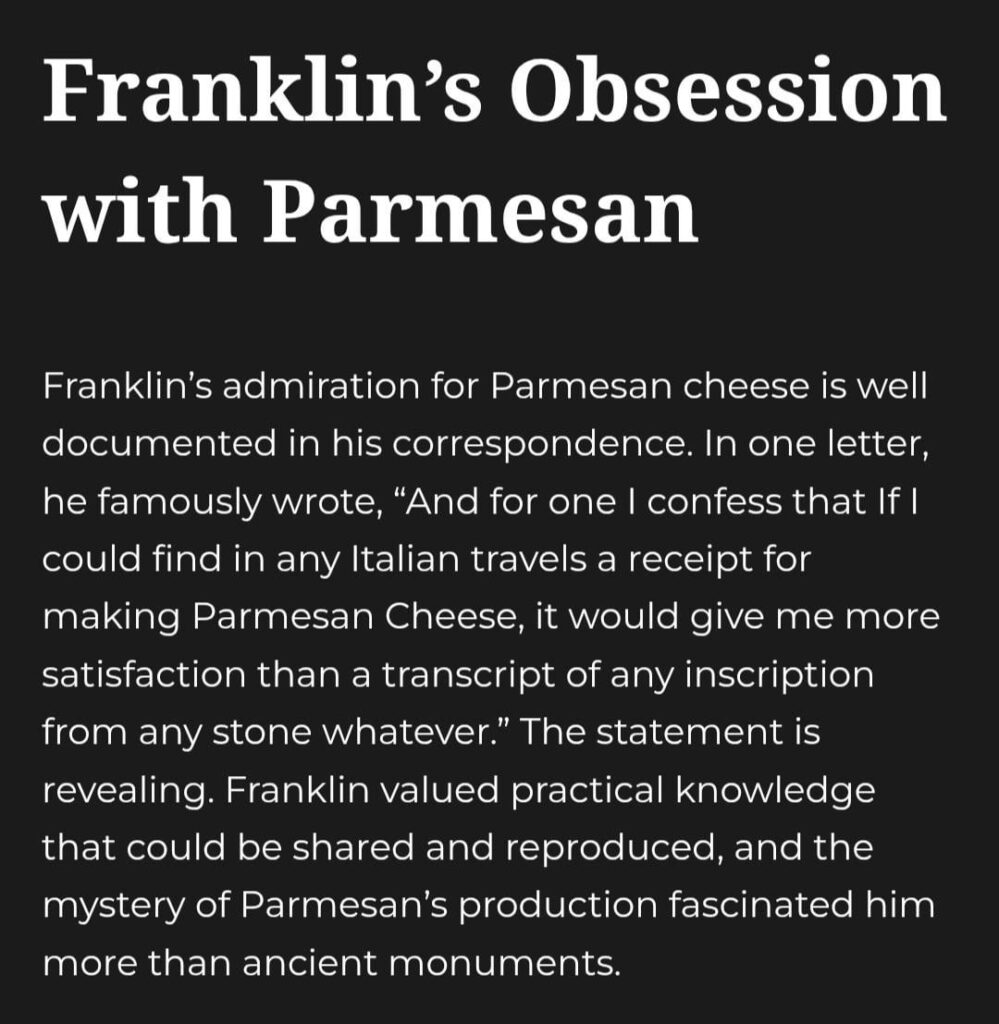 Benjamin Franklin and Parmesan