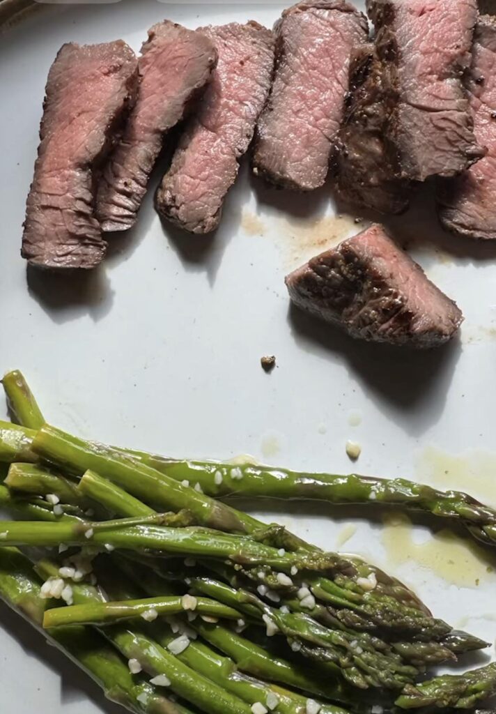 Top sirloin and asparagus