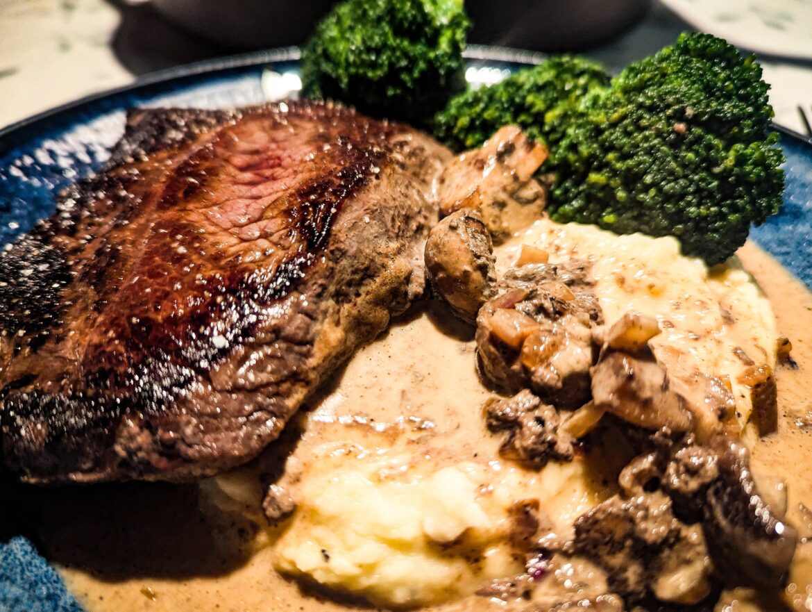 The dinner for wife's birthday before we destroyed this cake