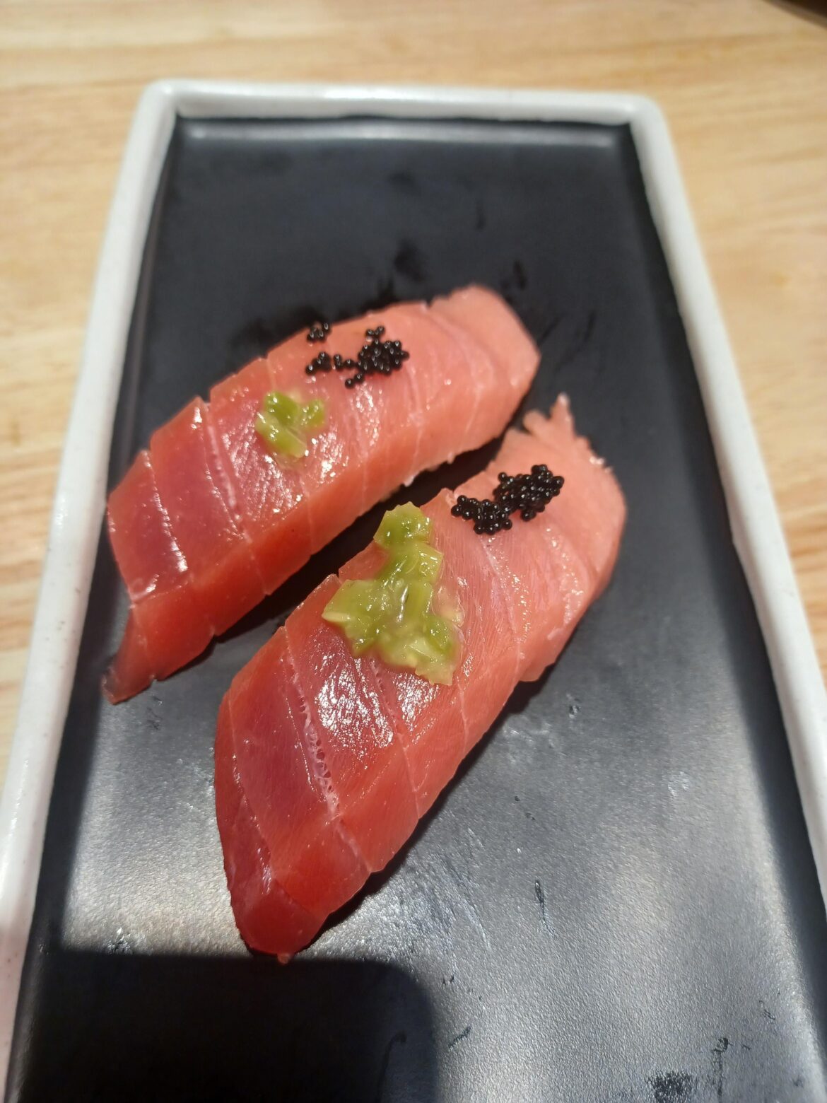 Toro Nigiri from my local revolving sushi bar.