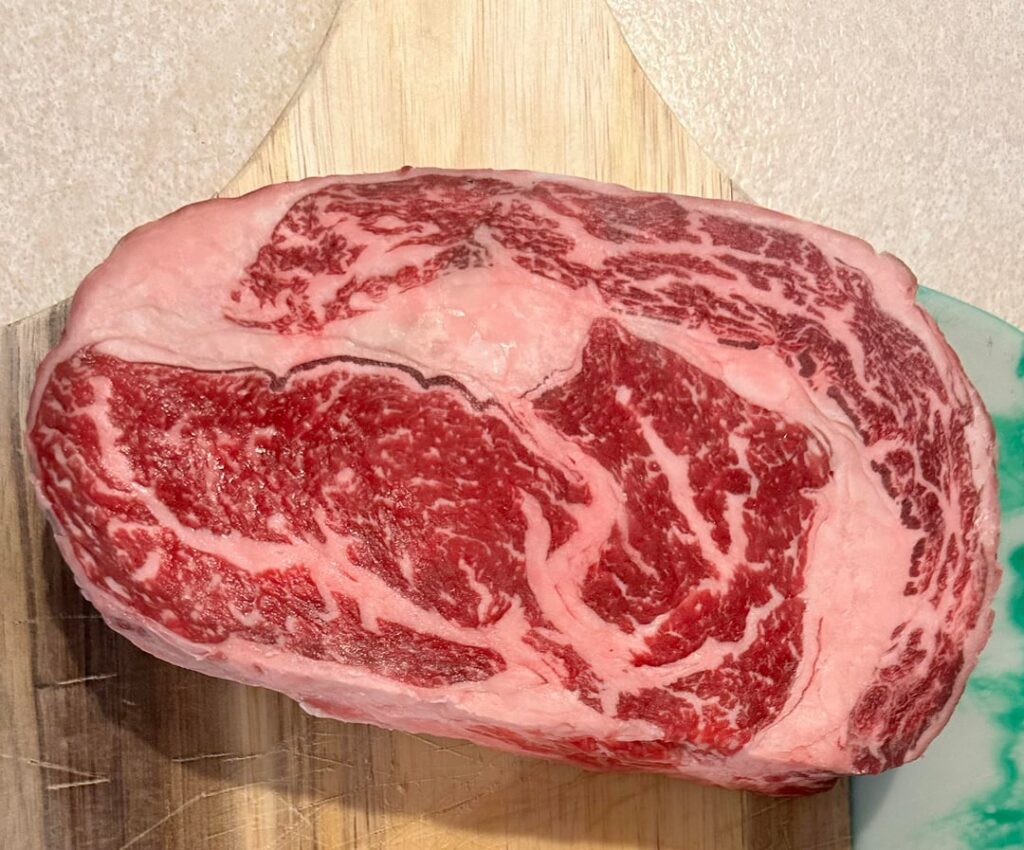 American SRF Wagyu with Swiss chard and baked potato and topped off with truffle butter.