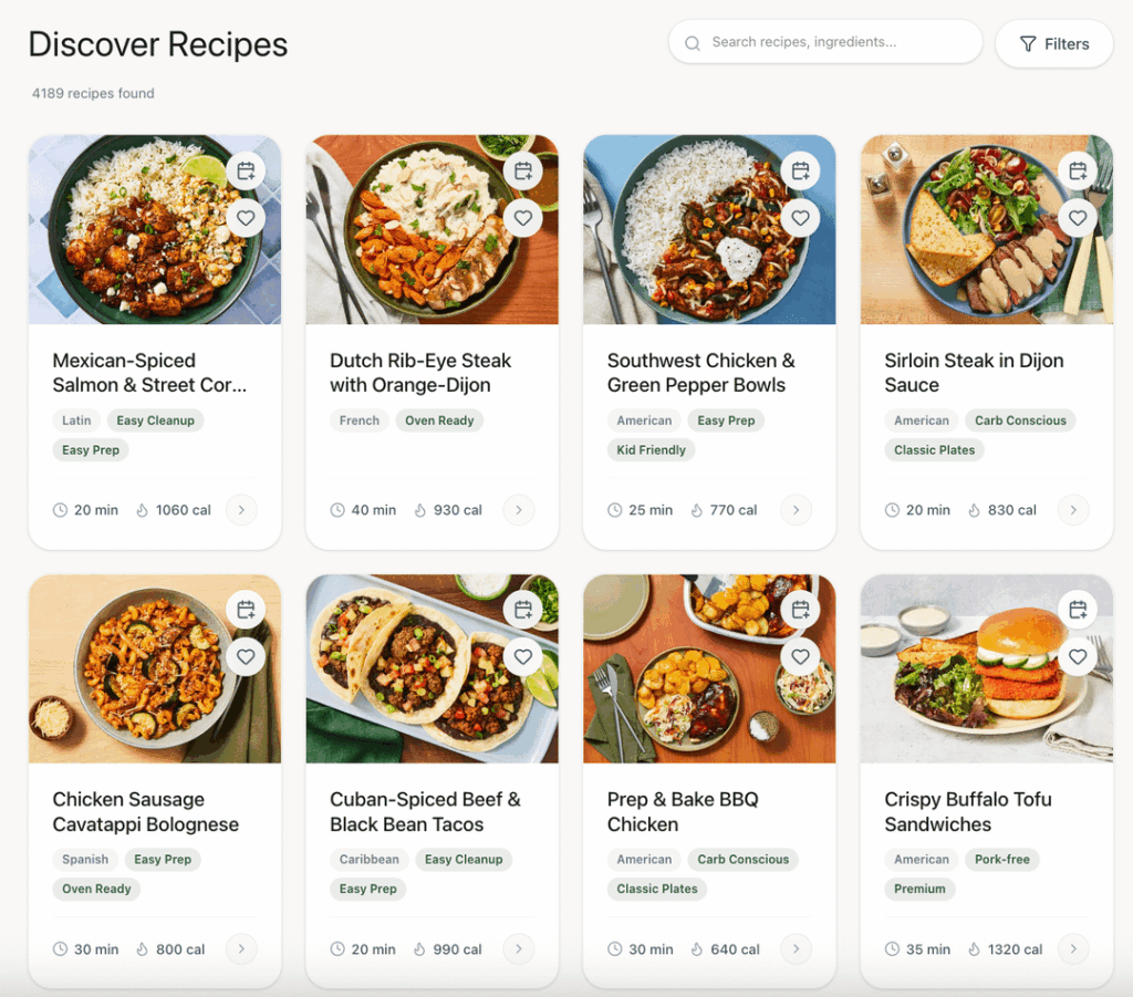 Made a website that lets you filter through HelloFresh recipes AND recommends recipes with overlapping ingredients