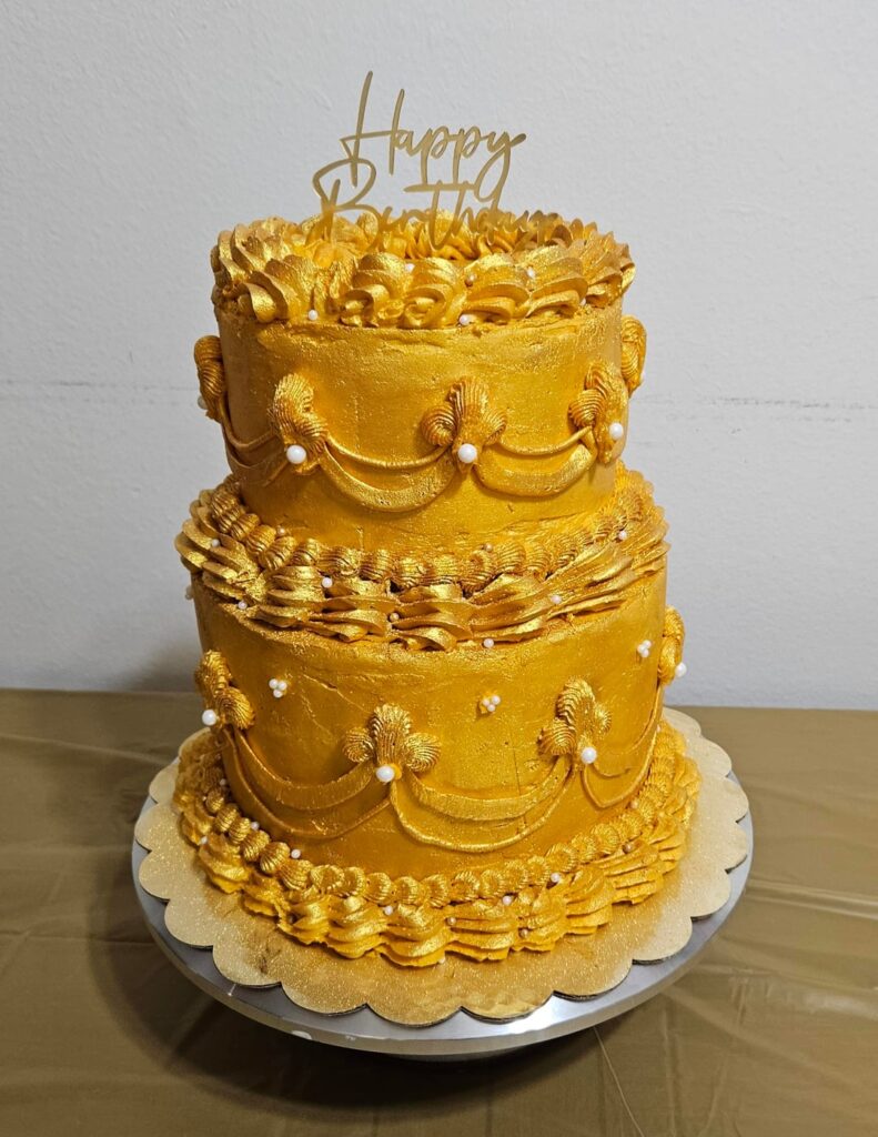 Golden Cake for a Golden Birthday
