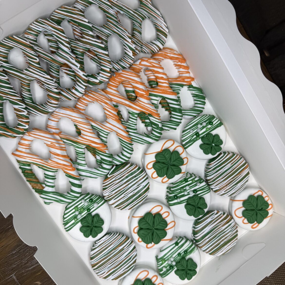 Chocolate dipped Pretzels and Oreos!