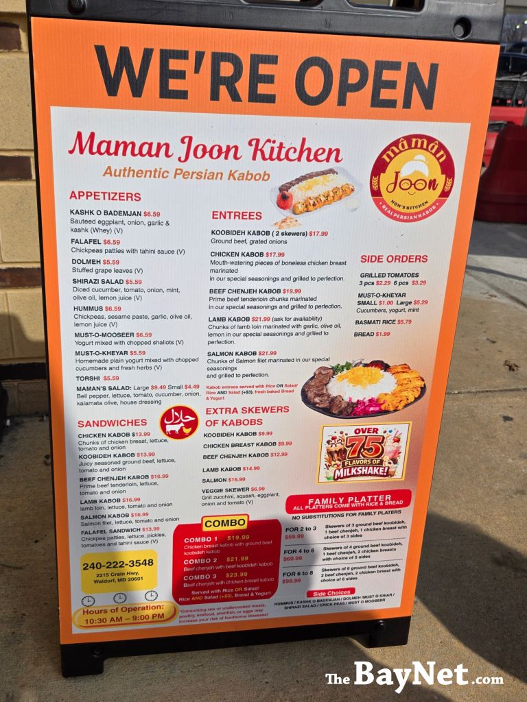 New In Waldorf: Maman Joon Kitchen Serves Fresh Persian Kabobs And 75 Milkshakes