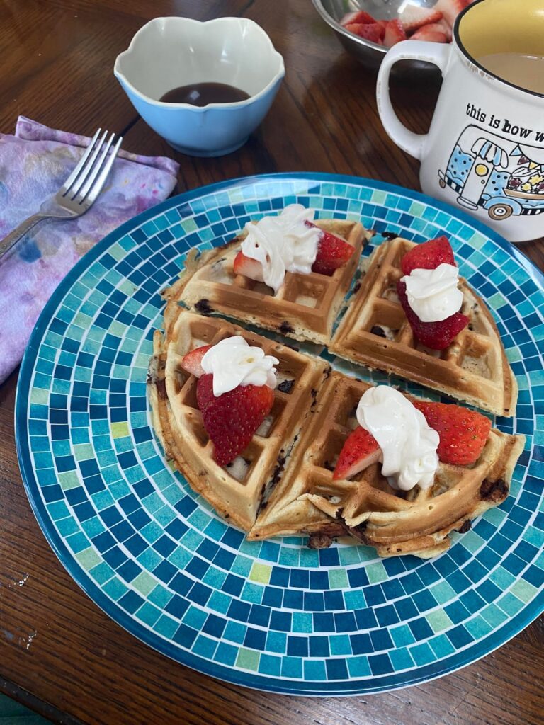 Belgium Waffles with Chocolate Chips