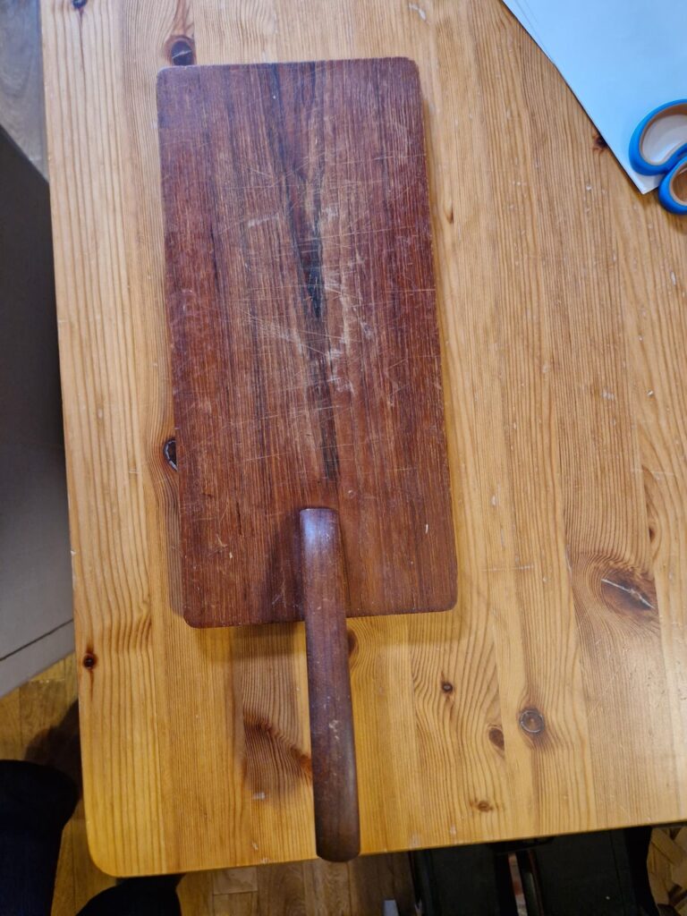 Help with homemade wood grill scraper