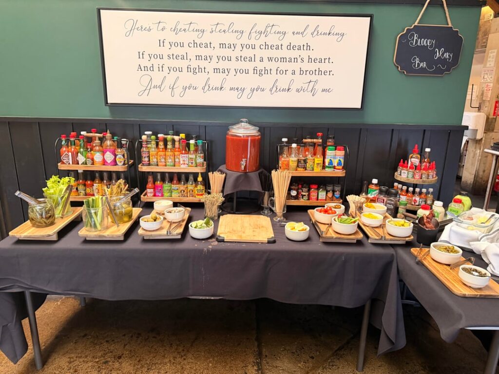 Usually I’m not impressed with a Bloody mary bar.. but this one exceeded my expectations