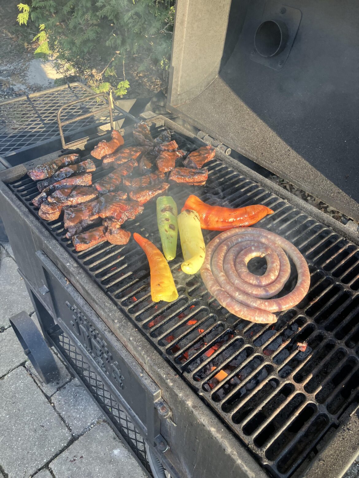 Beef short ribs and sausage