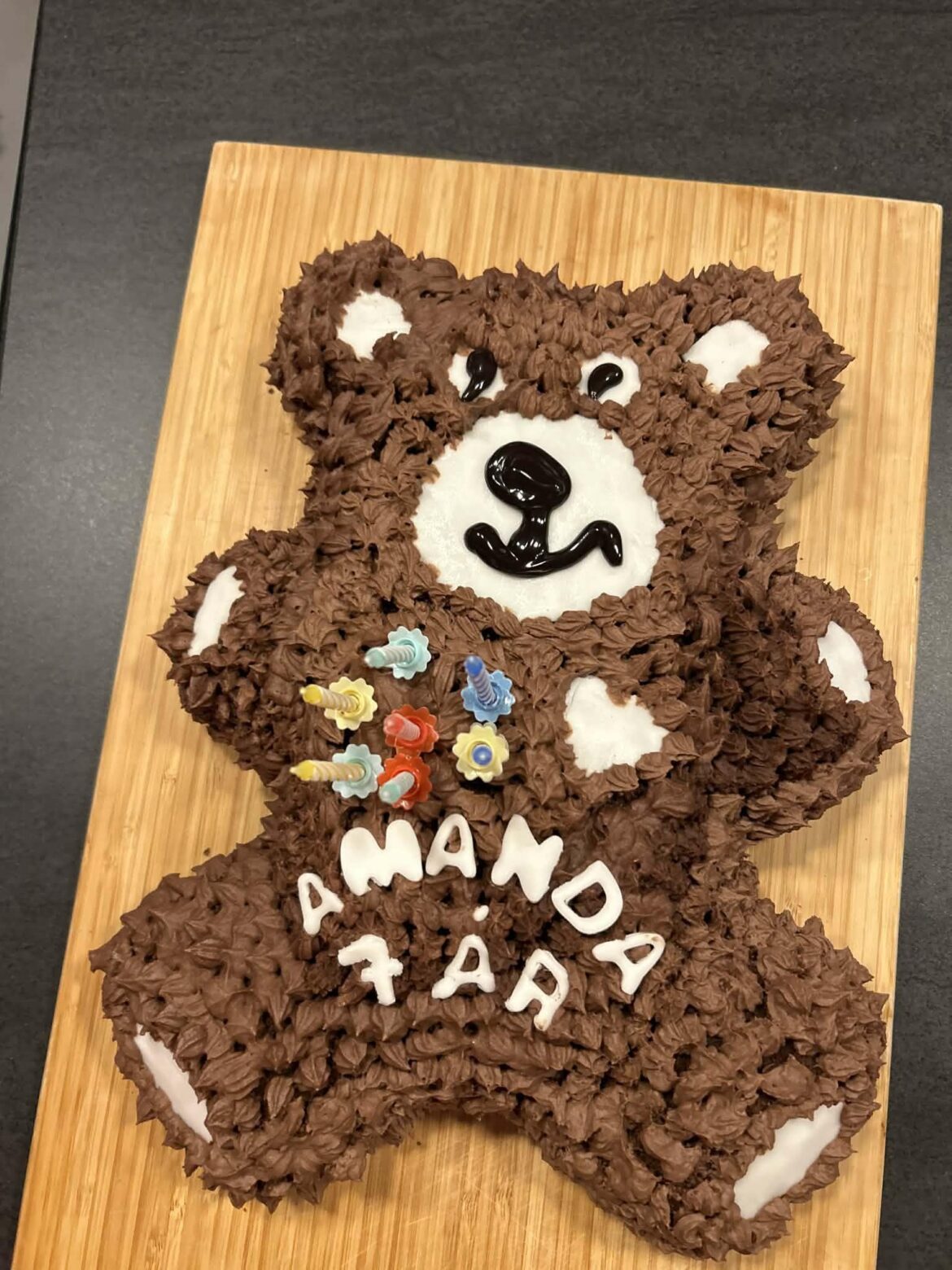 Teddy bear chocolate cake