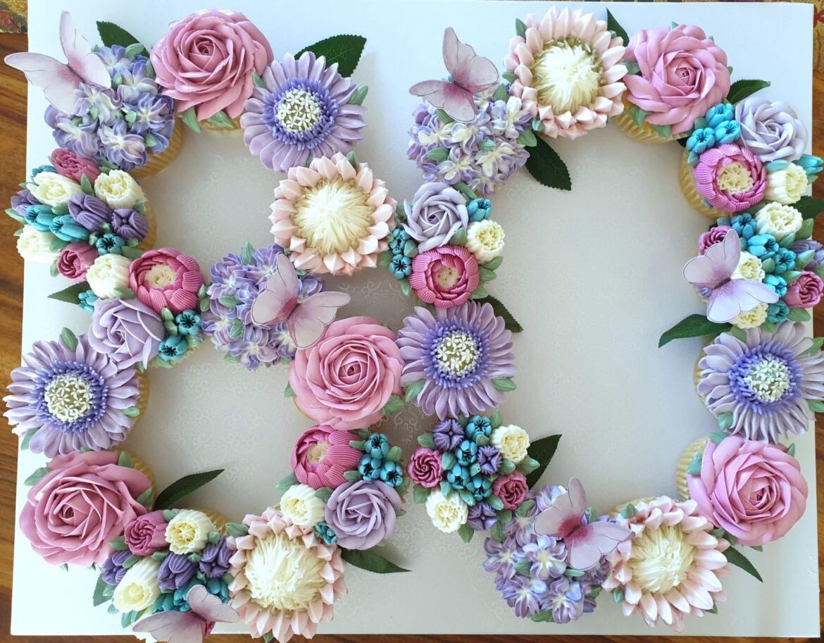 A buttercream garden for a milestone birthday, what a special day!