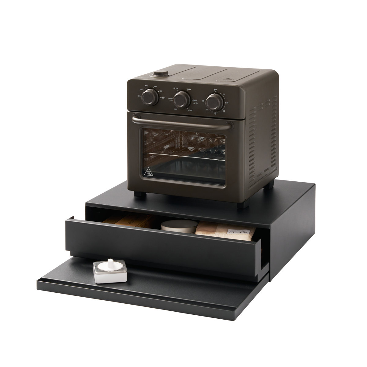 Wayfair, Yamazaki Home Tower Kitchen Countertop Organizer Appliance Stand With Drawer and Pull-Out Shelf &ndash; Steel Microwave Stand With Drawer, Modern Countertop Shelf Organizer, White, Space-Saving Design &amp; Reviews | Wayfair